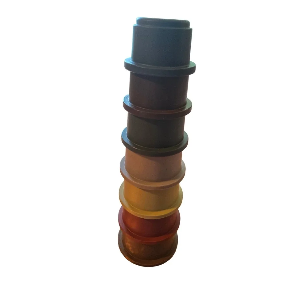 Mushie Stacking Cups Rainbow‎ Nesting Toy Suction Cup Toys Kids Toddler Silicone